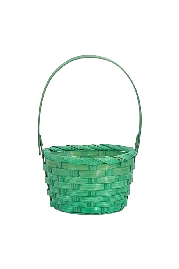 Green Easter Basket 15x15x22cm – Medium Woven Basket for Rustic & Natural Easter Styling