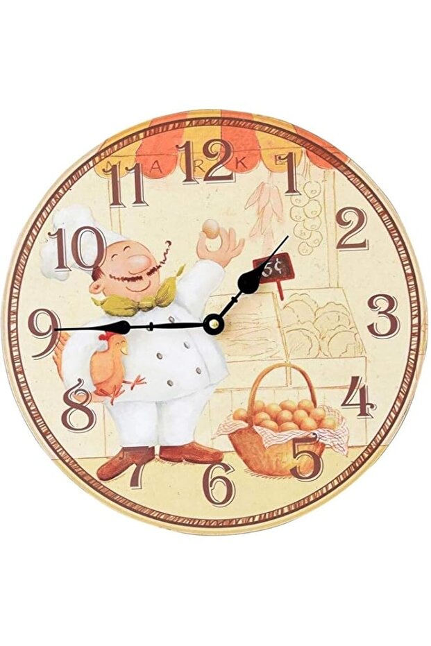 halamodo Wood Analog Wall Clock Multicolour