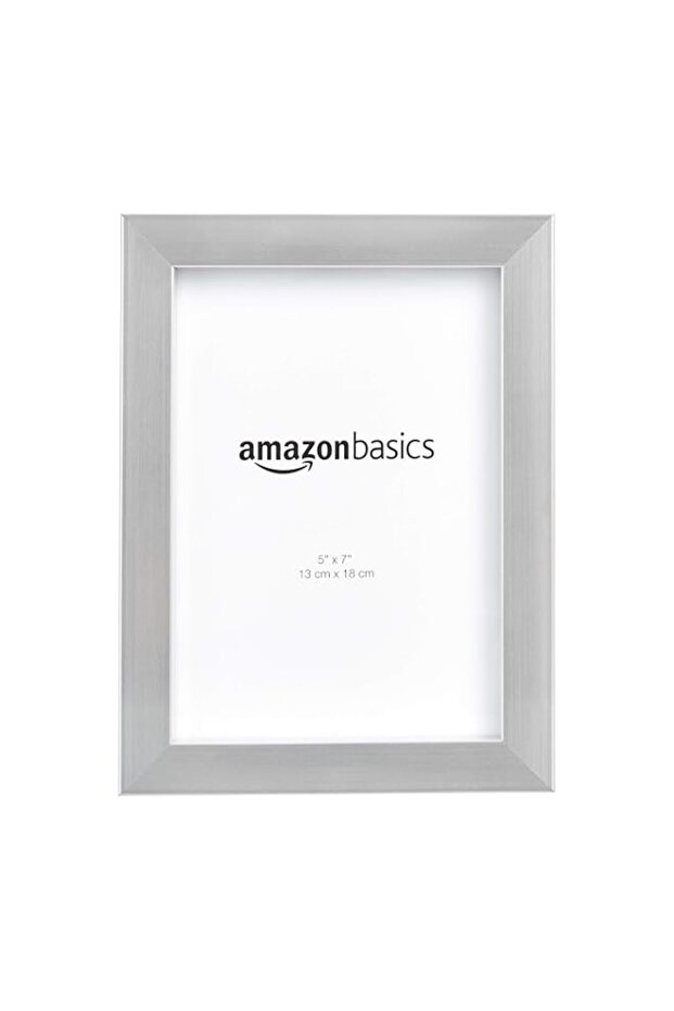 Basics Rectangular Photo Picture Frame, 12.7 CM x 17.78 CM, Pack of 2, Nickel