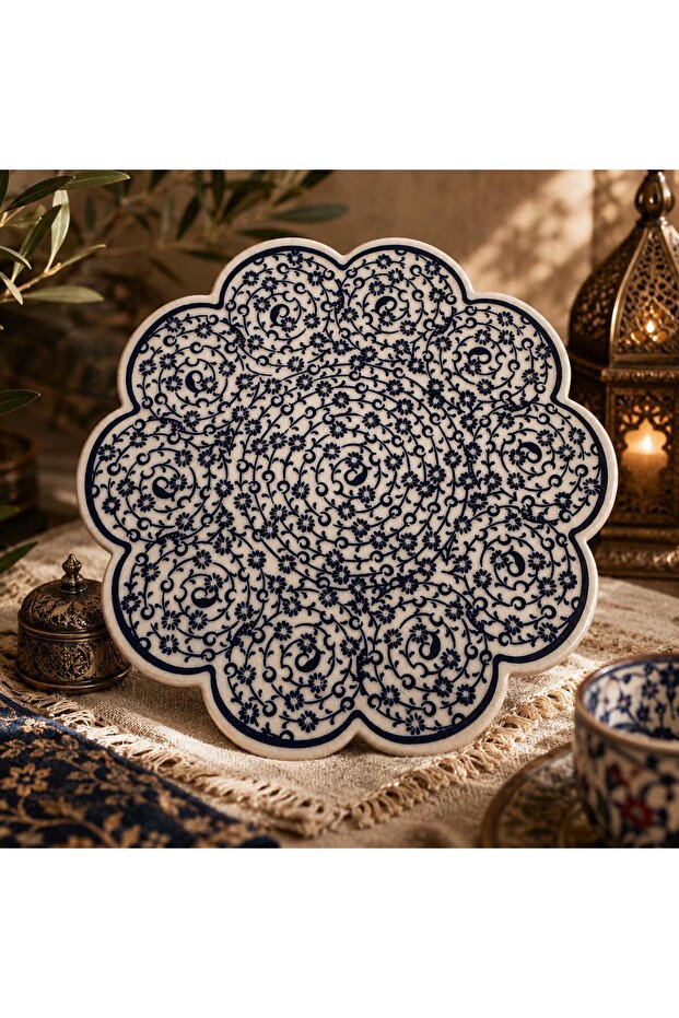 Iznik Patterned Ceramic Trivet - 18 cm Pot & Teapot Base