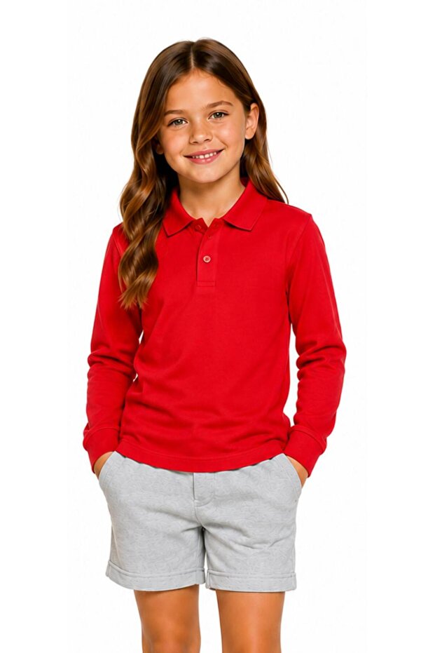 Unisex Cotton Plain Woven Polo Collar School T-Shirt
