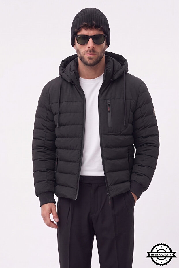 Zra regular fit water and cold resistant removable hooded winter men's jacket coat