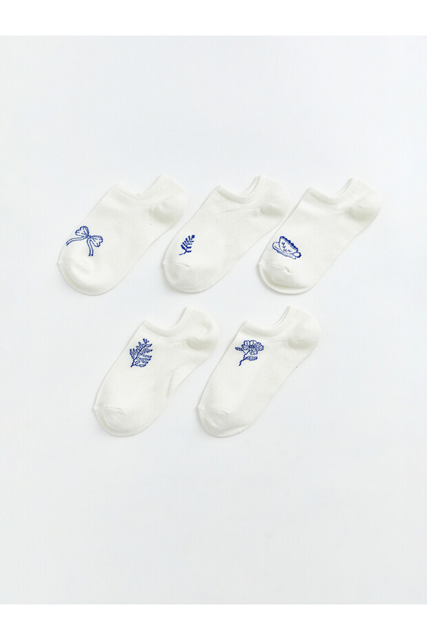 Nevavm Patterned Women's Sneaker Socks with Difference, Pack of 5