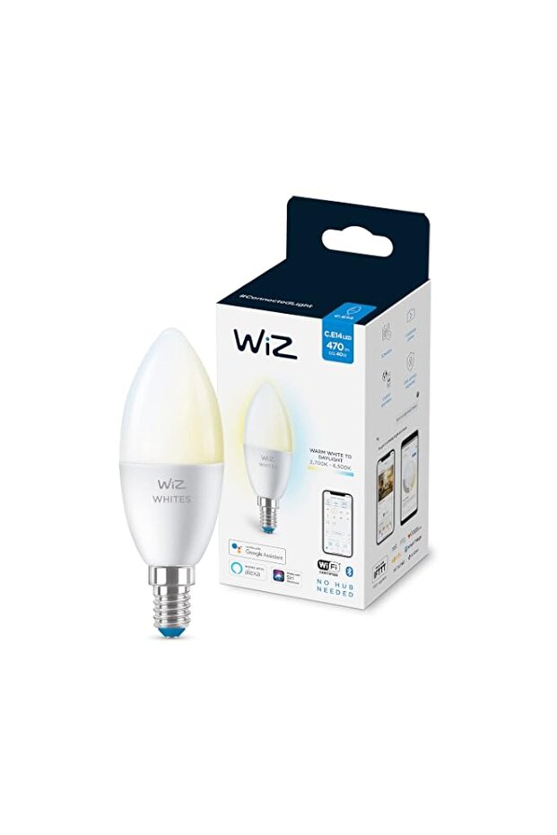 Wiz Tunable Whites C37 E14 - Wifi + Bluetooth Smart Led Candle Bulb - (Compatible With Alexa And Google Assistant)