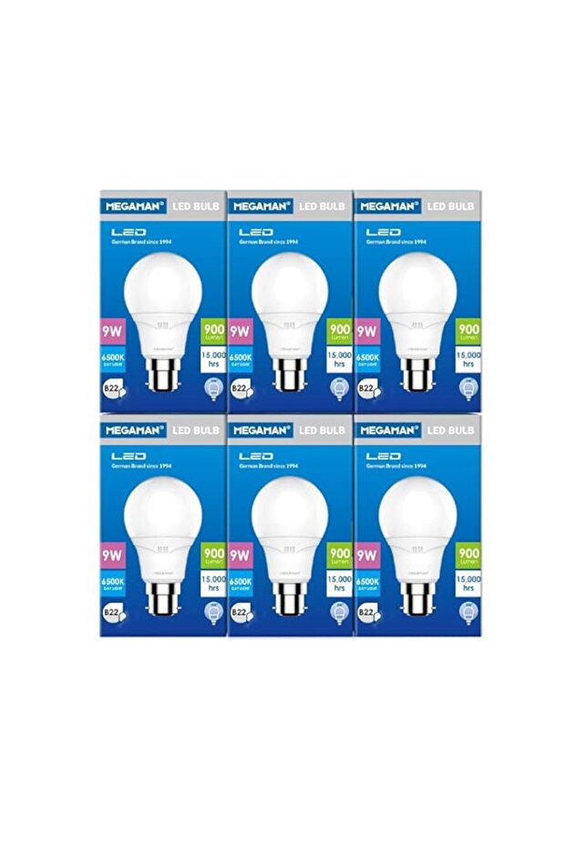 Megaman Led Classic A 9w B22 6500k Day Light (pack of 6)