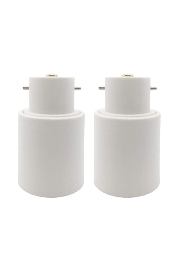 Uonlytech Bayonet Socket Light Bulb Base B22 to E27 Adapter Converter Lamp Holder 2 Pieces (White)