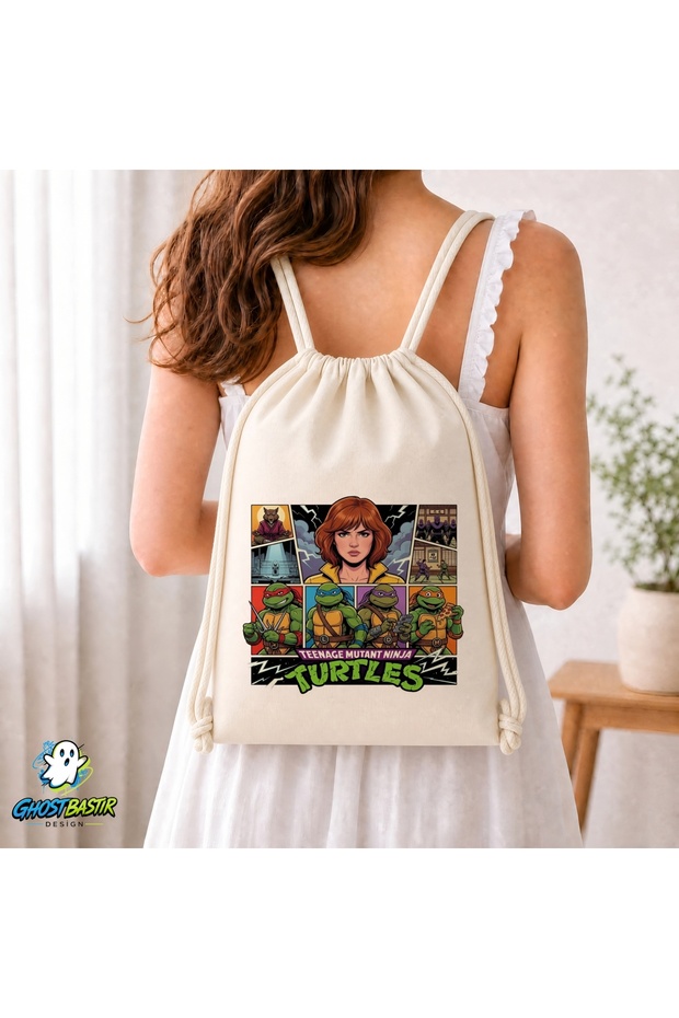 Ninja Turtles Drawstring Linen Bag C205