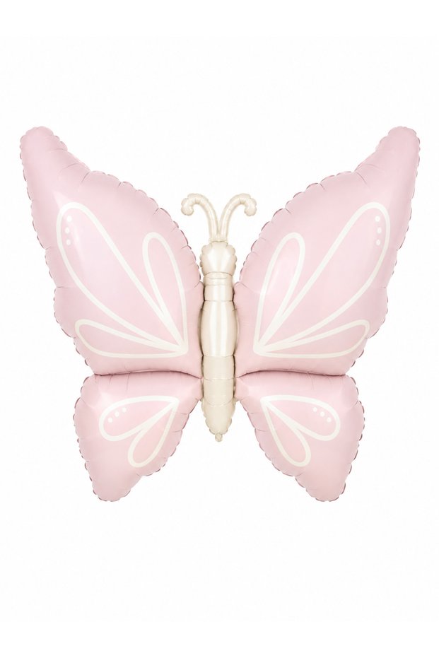 Butterfly Foil Balloon 80X60 cm Cream Powder Pink Blue Retro Birthday Decoration