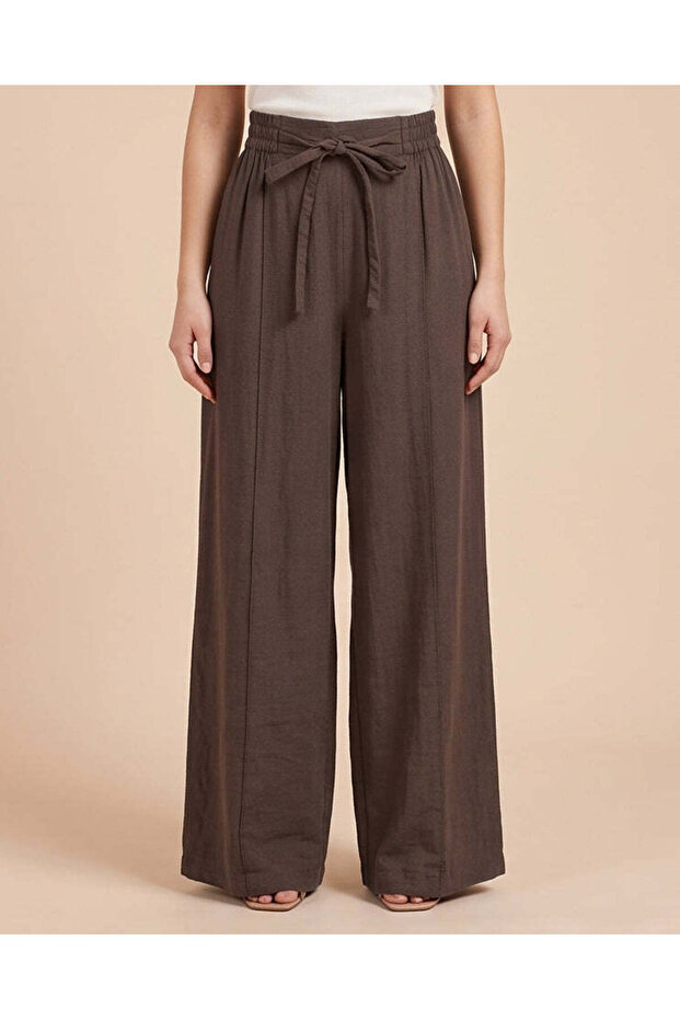Women Brown Wide Leg Trousers
