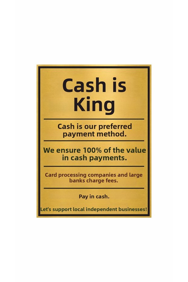 Cash Is King Store Business Place Shop Sign 40X30Cm Size