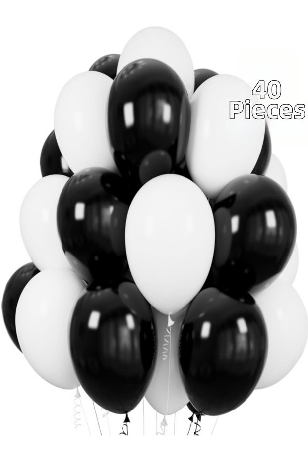 Black and White Balloons Shiny Party Balloon Graduation, Engagement, Birthday, Party Decoration