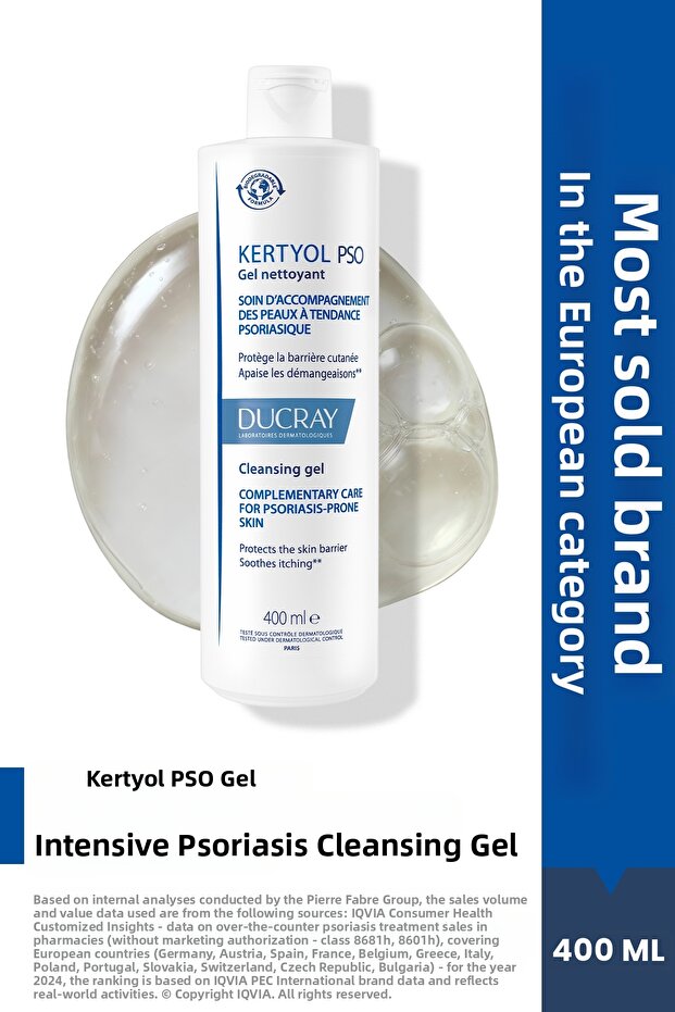 Kertyol Pso Intensive Anti-Flaking Moisturizing Facial Cleansing Gel for Sensitive Skin 400 ml