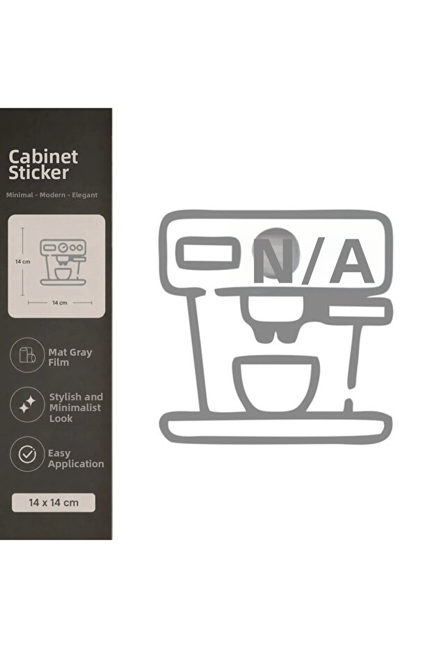 Coffee Machine Matte Gray Decorative Foil Sticker 14X14 cm