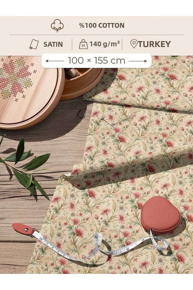 100% Cotton Satin Fabric 100X155 cm Digital Printed for Sewing Patchwork Hobby and Handicrafts