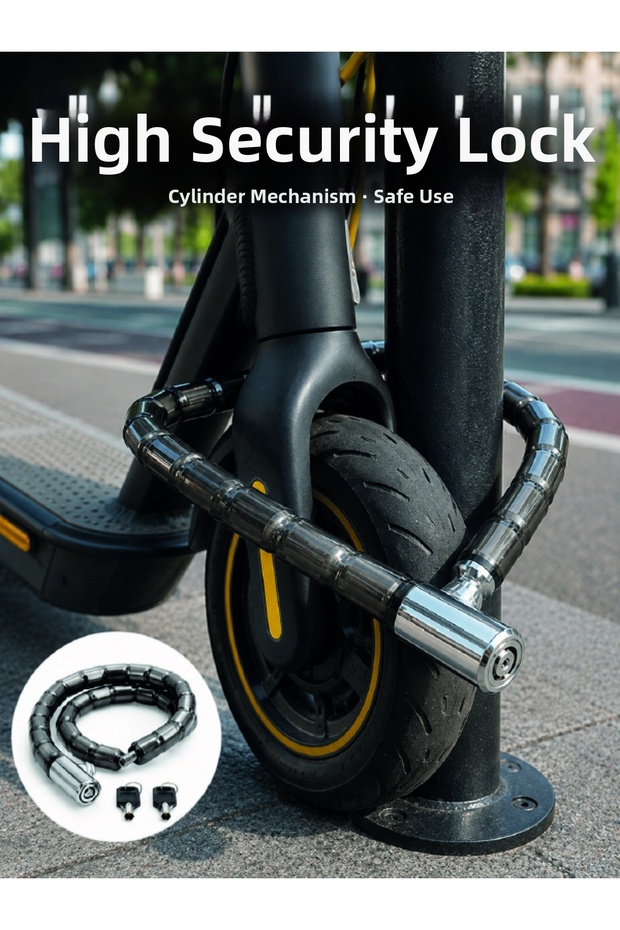 Durable Motorcycle and Bicycle Security Lock with Transparent Pvc Coating -