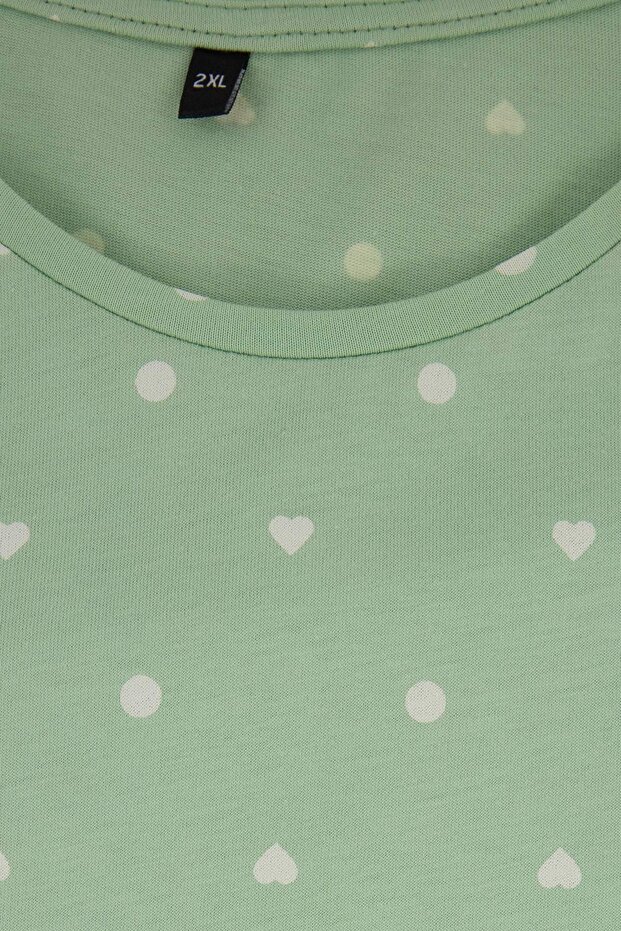 Mint Kalp Desenli Örme Pijama Takımı TBBSS24AI00025 - 6