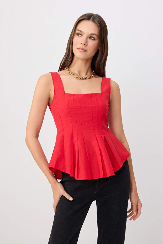 Trendyolmilla  Kırmızı Bluz TWOSS26BZ00992 - Görsel 2