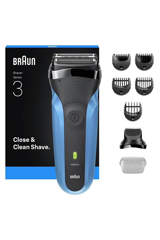 Series 3 Elektrikli Sakal Şekillendirici ve Tıraş Makinesi, Islak ve Kuru, 310BT - 1