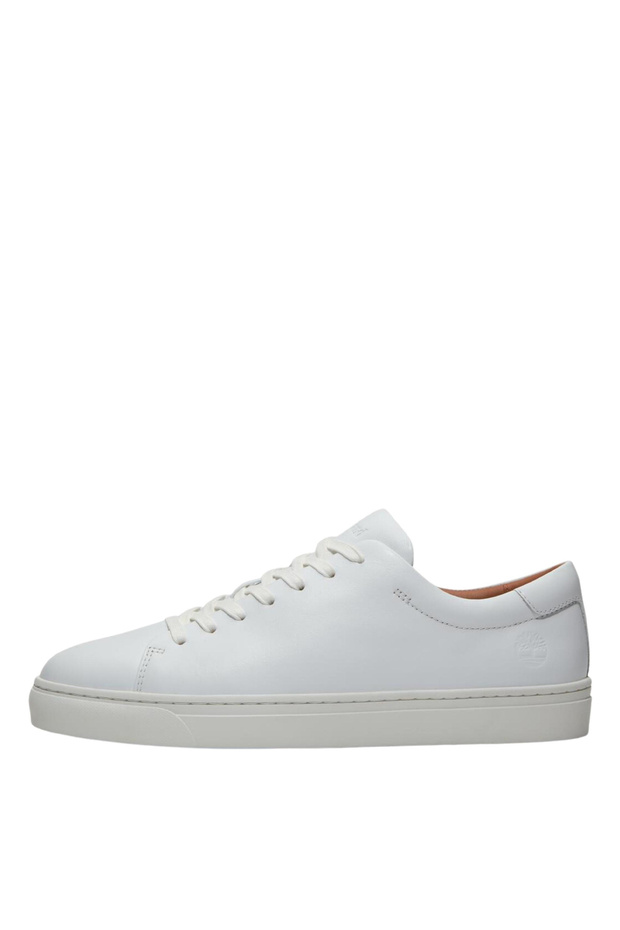 حذاء رياضي من الجلد باللون الأبيض للرجال من Dover Essential LOW LACE UP SNEAKER