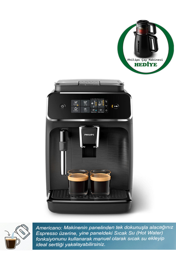 Philips 2200 Serisi Tam Otomatik Espresso Makinesi Ep2220/10 ve HD7301/00 Çay Makinesi Seti BXA0105/00