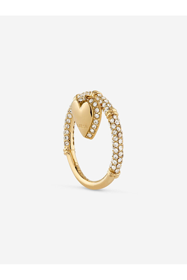 Heart charm pave ring