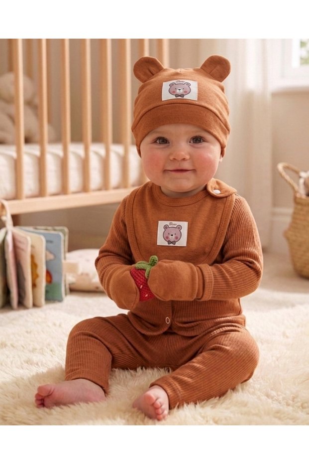 100% Cotton Baby Boy 5-Piece Hospital Discharge Set – Combed Cotton Fabric, Soft & Breathable