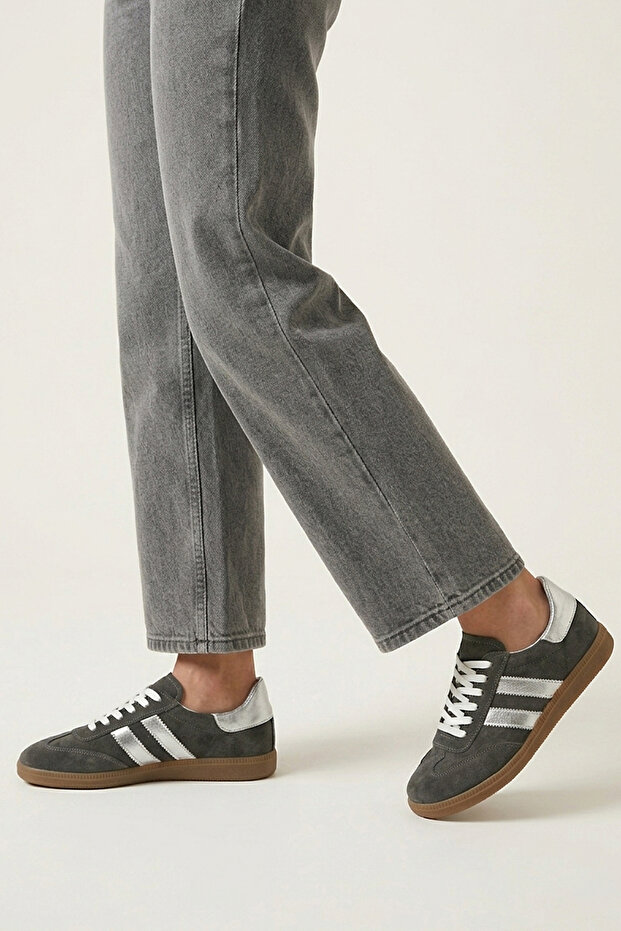 , Women's Genuine Leather Sneakers 1611035Z64032 Gray