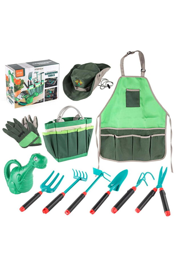 Kids Gardening Tool Set for Ages 3-7, Includes Apron Sun Hat Shovel & Gloves