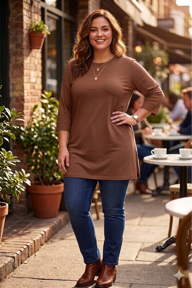 Plus Size Combed Tunic