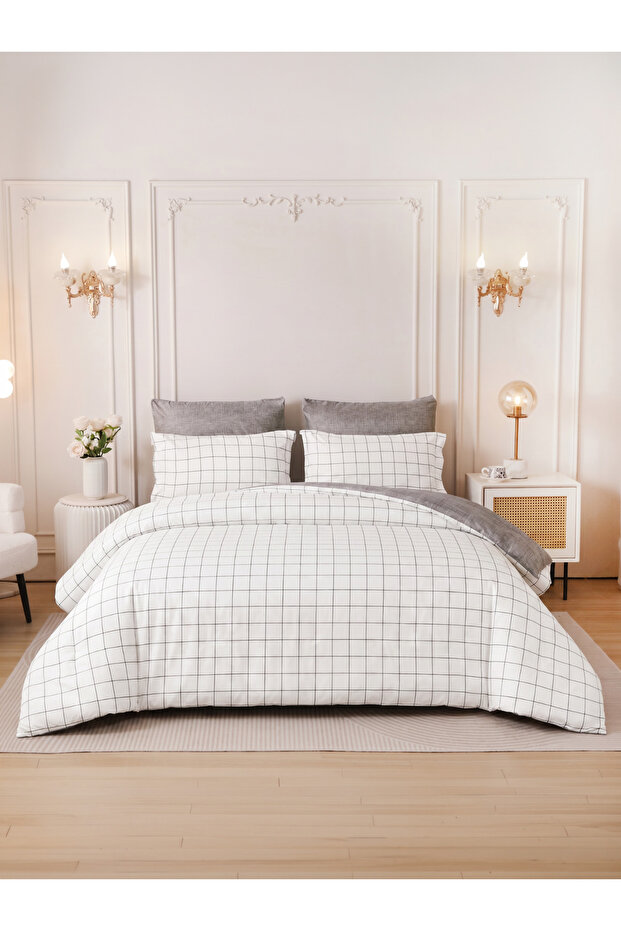 6-Pcs Printed Duvet Cover Set King Size 220x240cm, Brushed Microfiber Fabric (Without Filler)