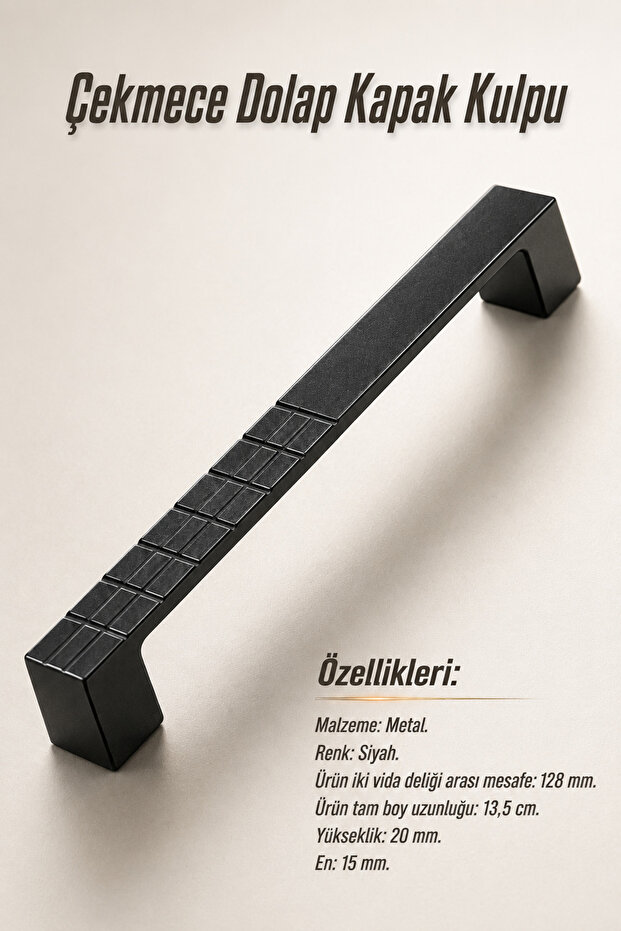 Furniture Kitchen Cabinet Drawer Cabinet Door Handle Handle Black 128 mm Metal Handle