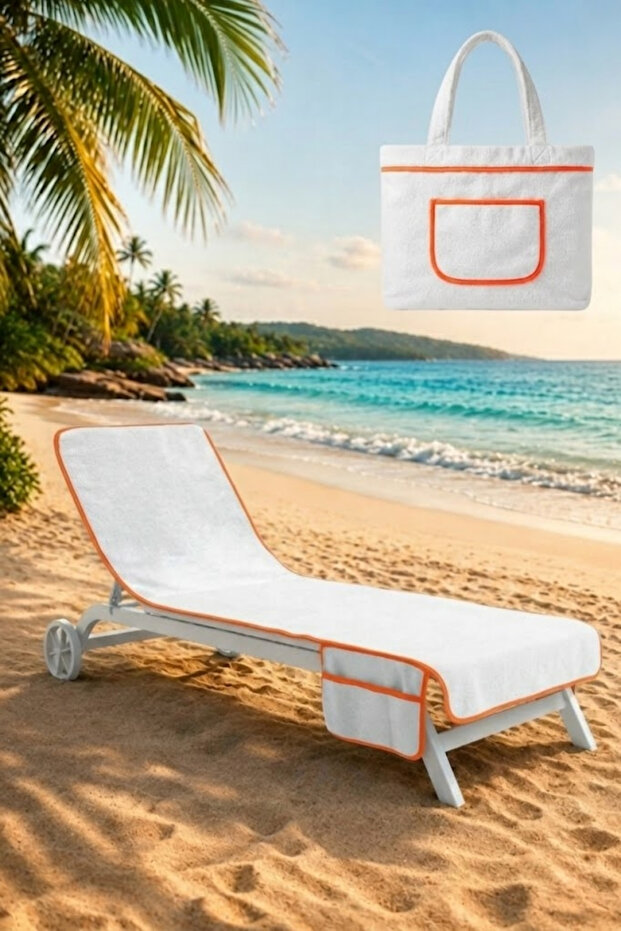 Alia Beach Towel 100% Cotton 76X216- White