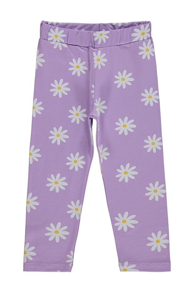 Daisy Patterned Tights for 2-5 Years - Lilac