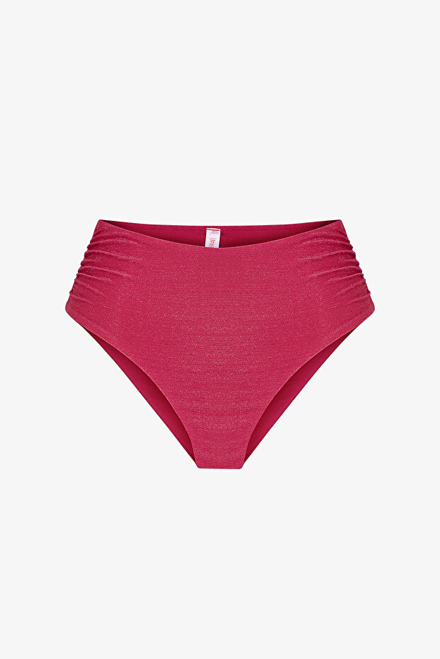 Fuchsia Dayana High Drawstring Bikini Bottom - 5