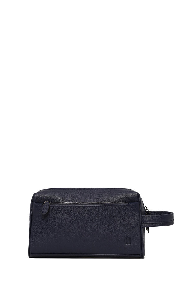 Men's Navy Blue Leather Mini Handbag 25Wbd3543Ft