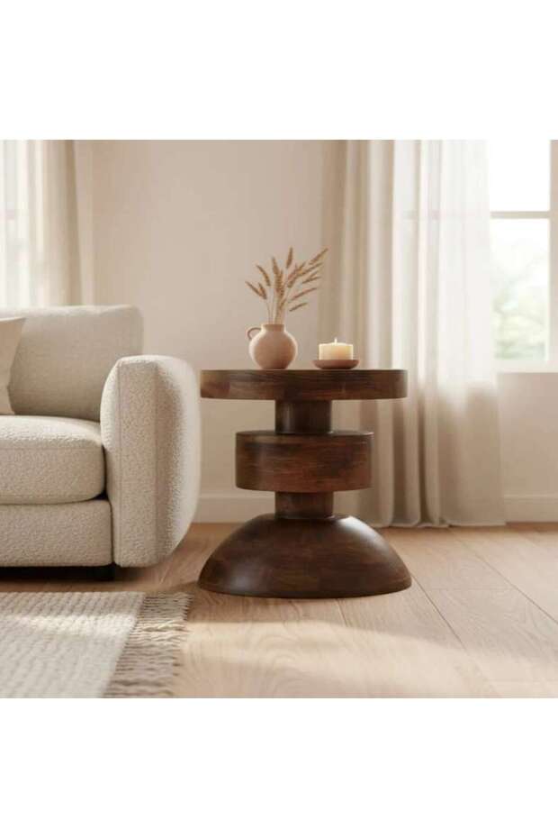 Kefira End Table Wood - Burnish