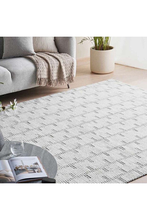 Dellow Handloom Wool Rug 200x300cm - Ivory