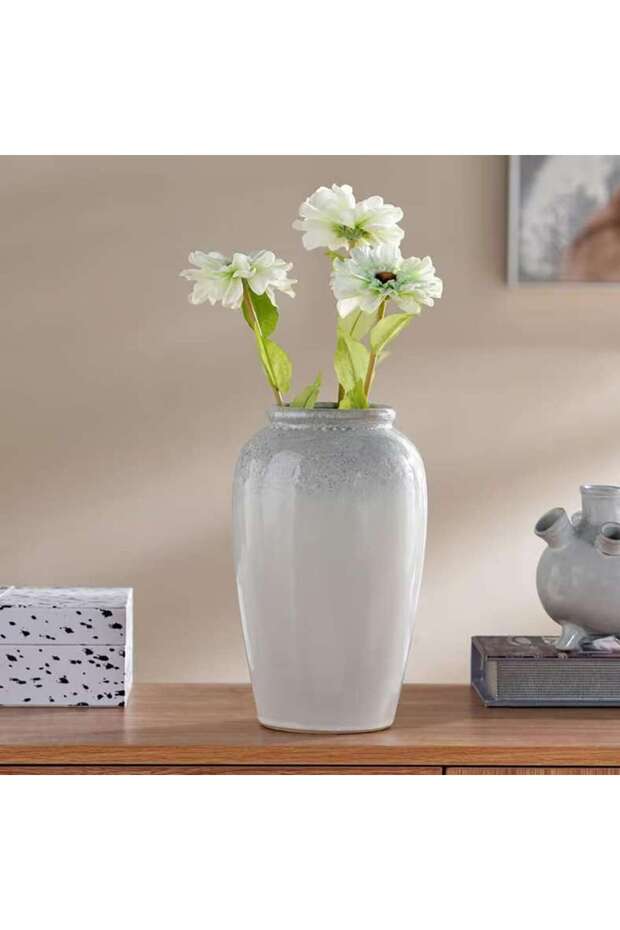 Chandler Two Tone Ceramic Vase 16.5x16.5x27cm - Grey