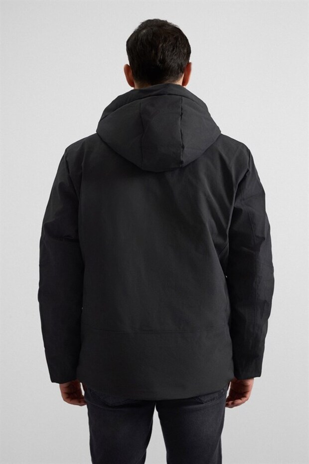Siyah Slim Cepsiz Mont - 5