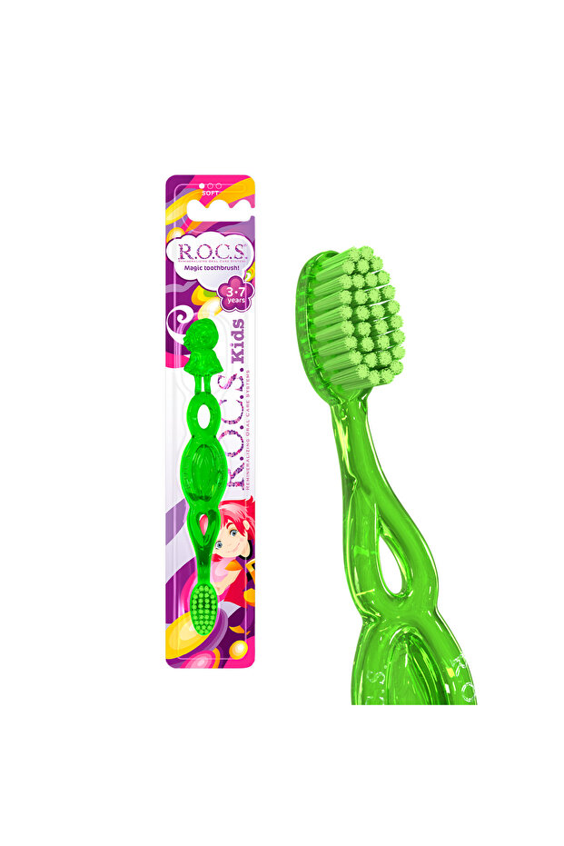 Rocs Kids 3-7 Years Toothbrush - Green Color