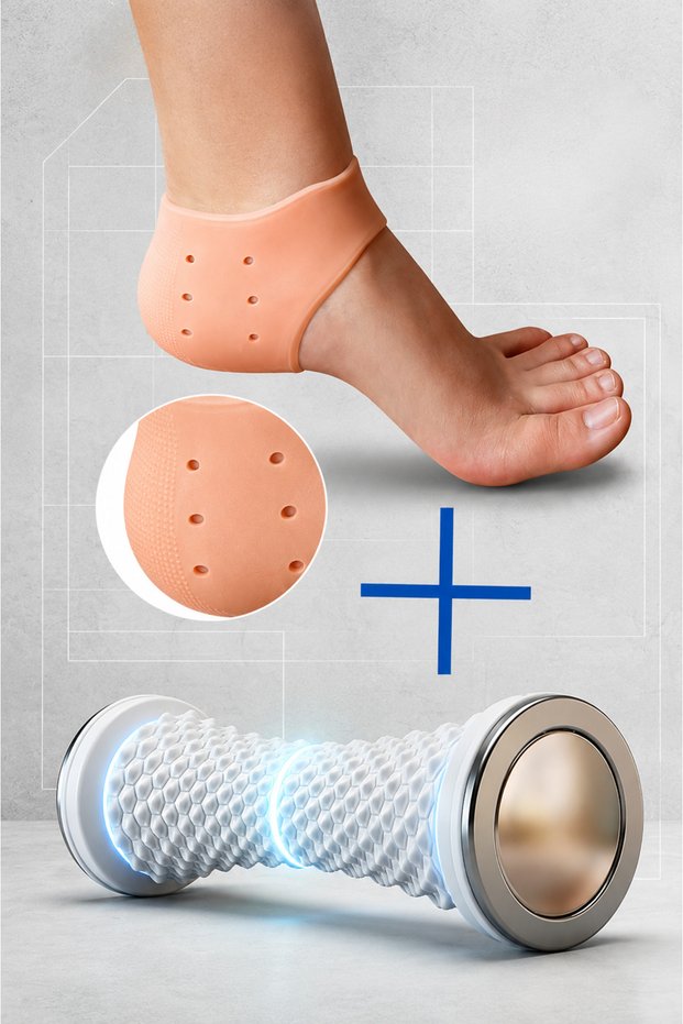 Heel Spur Crack Insole Sock Shock Absorbing and Foot Massage Roller Foot Body Massage Tool