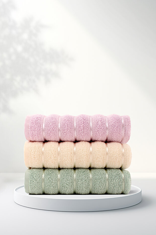 Lavinya 100% Cotton 3-Piece Hand and Face Towel Set 50X90 cm