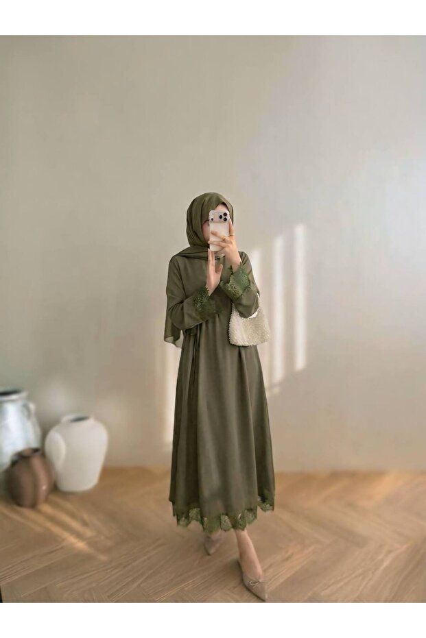 Premium Fabric Lace Detailed Mango Dress