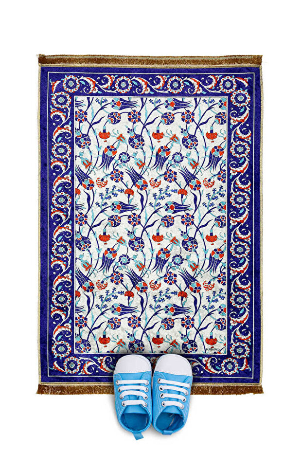 Cobalt Blue Velvet Children's Mat and Play Mat