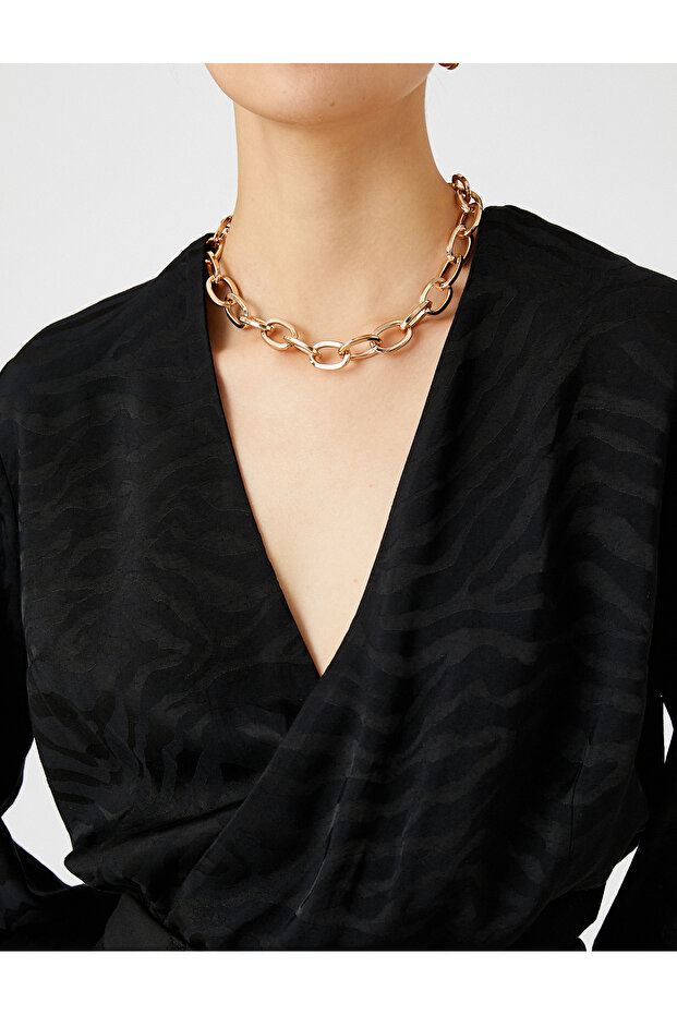Zebra Patterned Wrap Blouse Long Sleeve - 5