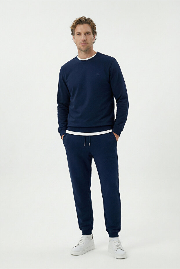 Crew Neck Regular Fit Cotton Basic Sweatshirt - 4