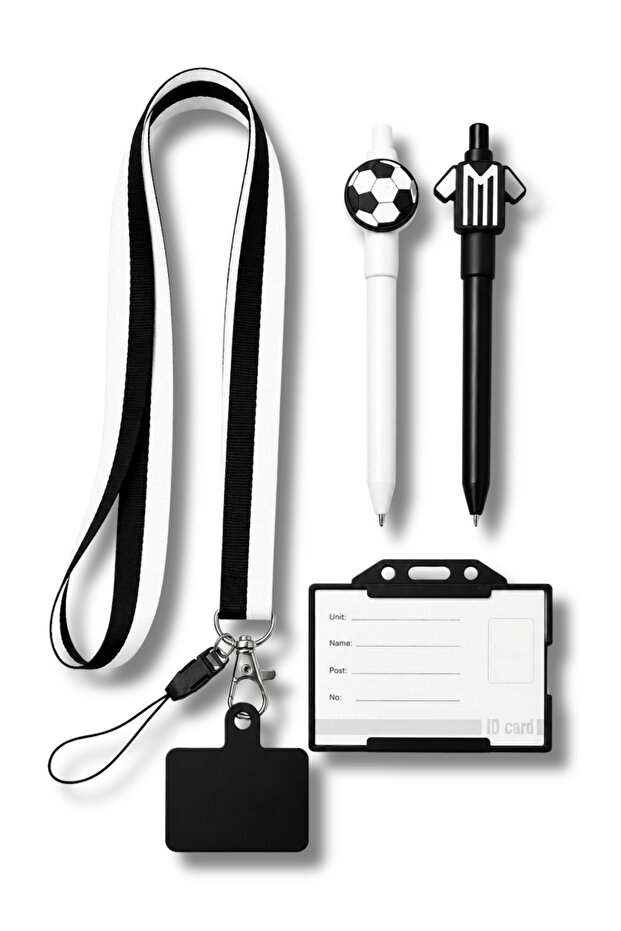 Black White Black Eagle Fan Set Neck Lanyard Card Holder and Two Pens