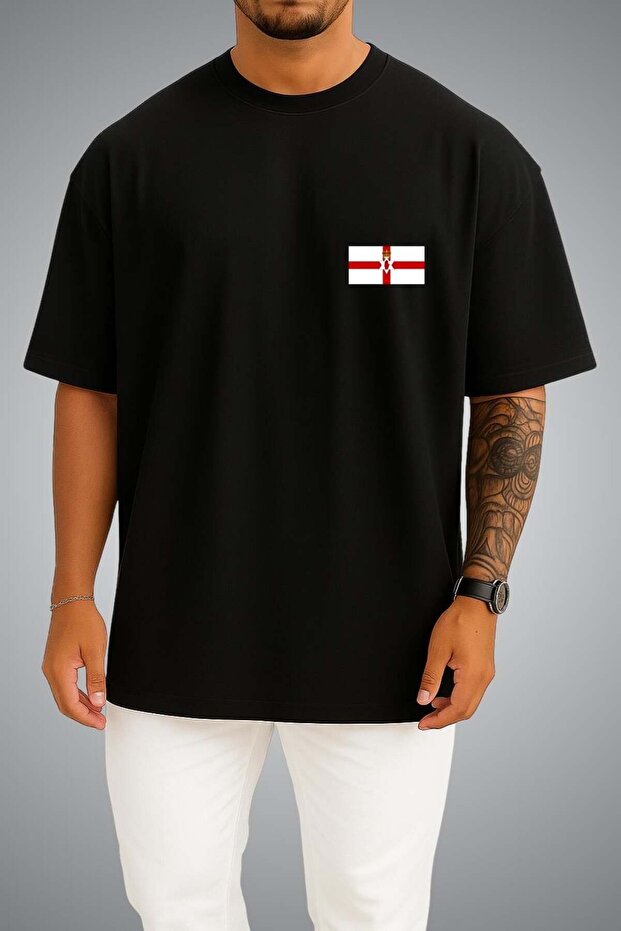 Oversize Northern Ireland Flag Pocket Printed Unisex T-Shirt