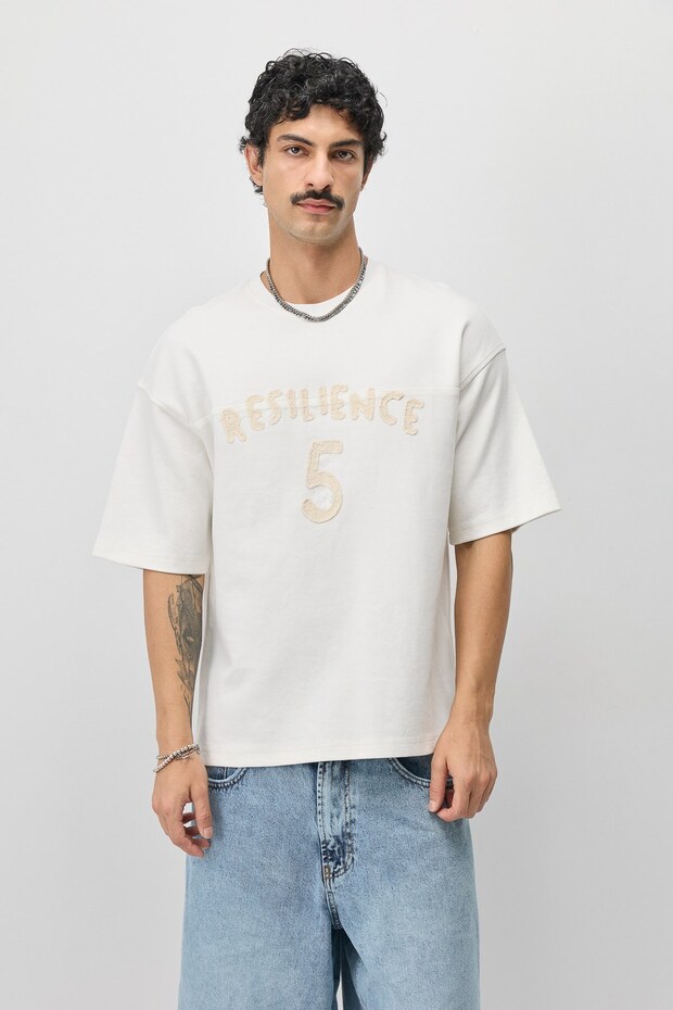 Oversize printed t-shirt ecru