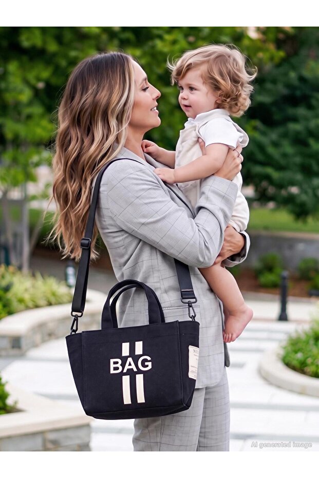 Mother's Hand-Shoulder Bag - Gray